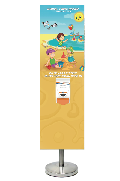 Sunscreen use signage with a dispenser attached #10