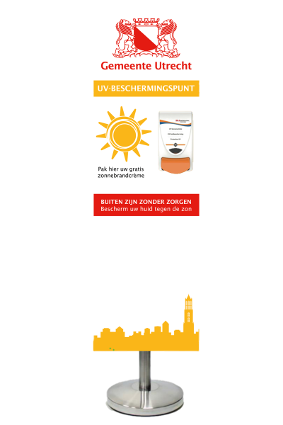 Sunscreen use signage with a dispenser attached #7